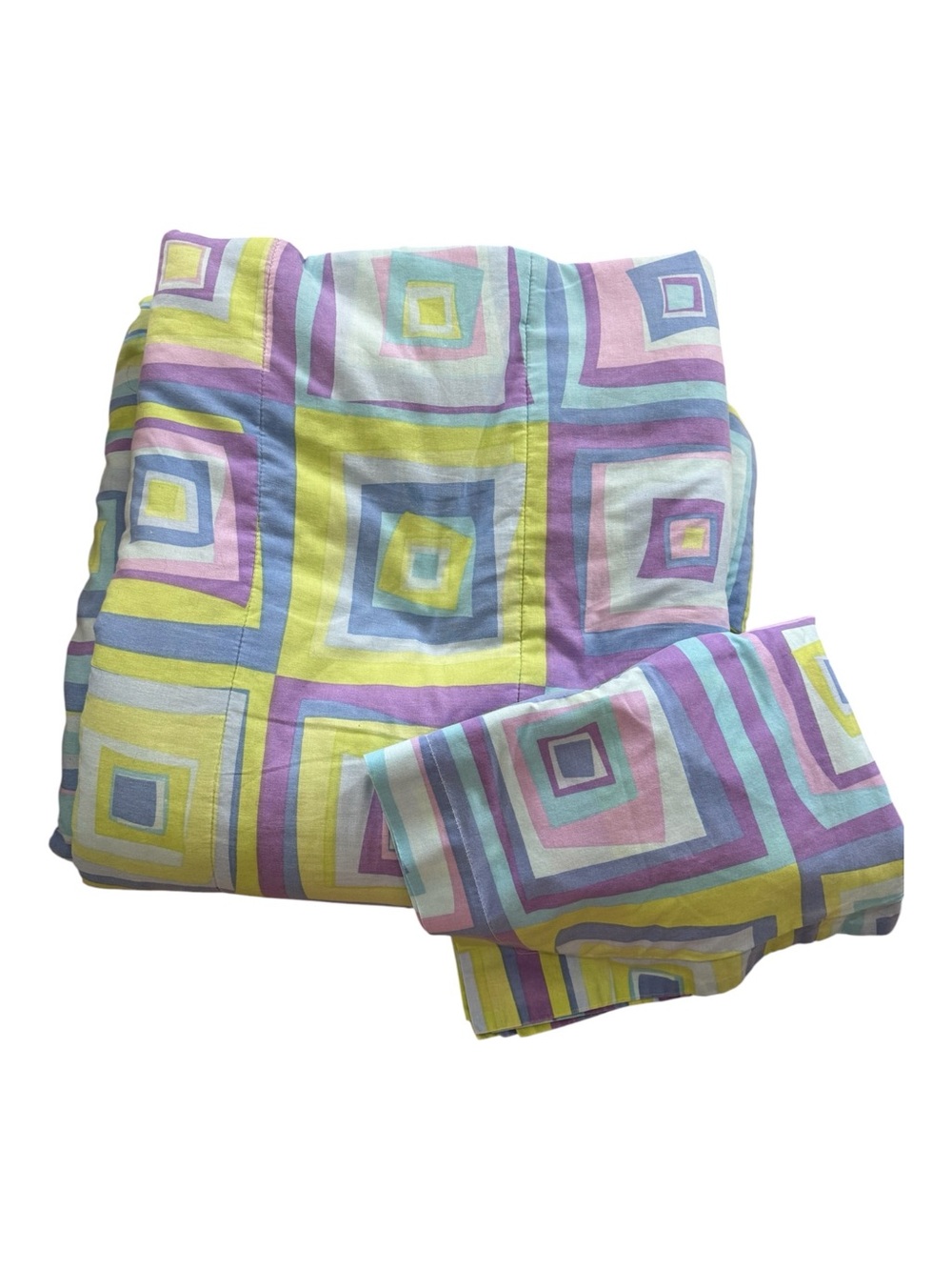 Geometric Vintage 90s Comforter w/ 2 standard pillow cases